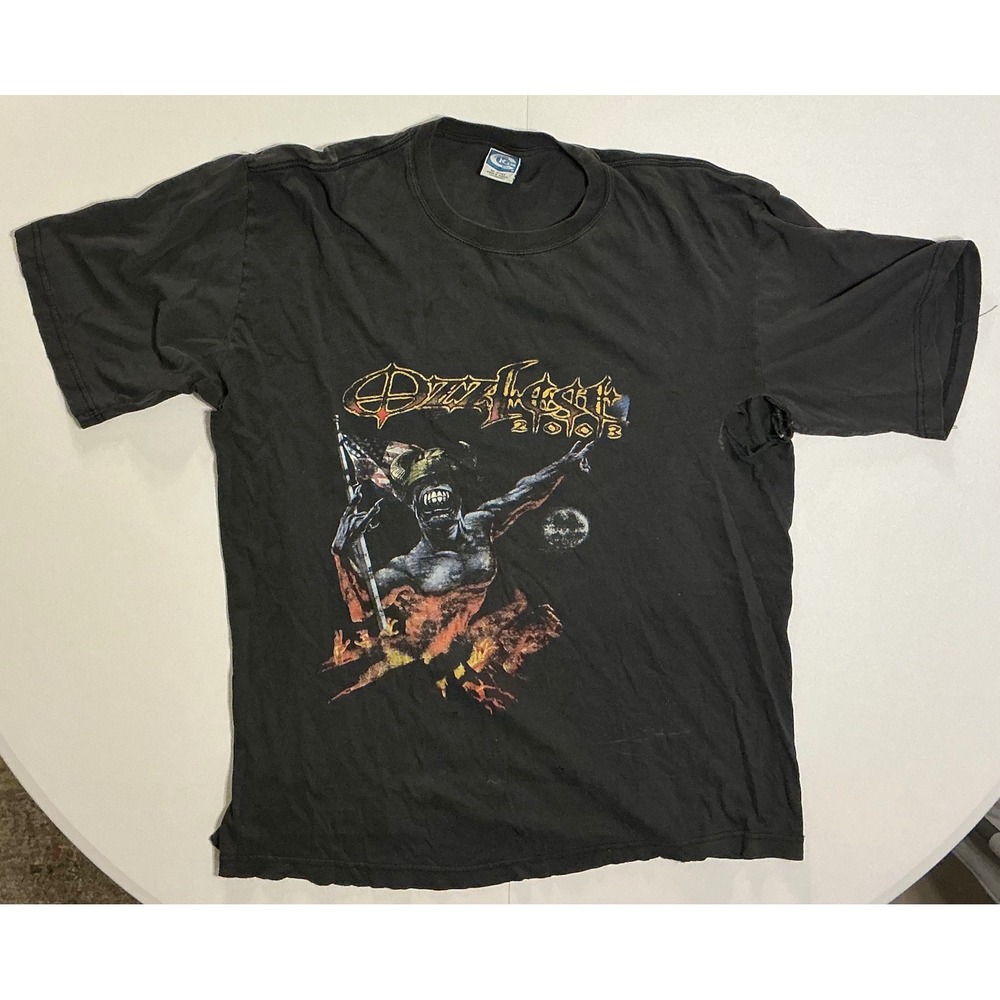 VTG Y2K Ozzfest‎ 2003 XL T-Shirt Thrashed Ozzy Korn Disturbed Marilyn Manson